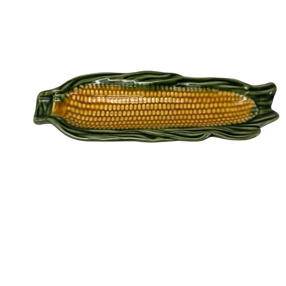 Vintage Corn-Shaped Ceramic Serving Dish Made In Portugal 8 1/2" - Picture 10 of 14